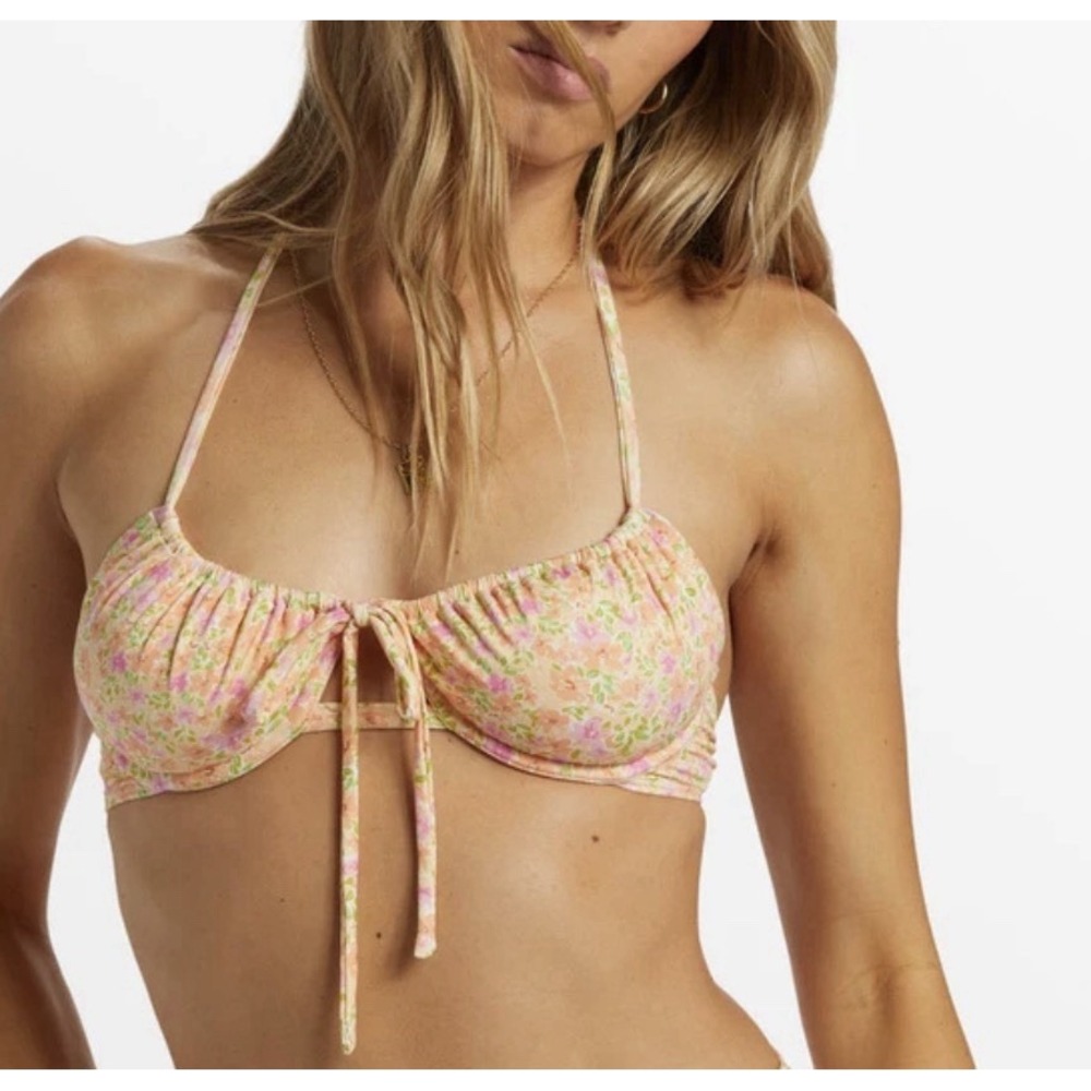 BILLABONG Size Small Summer Breeze Kayden Underwire Peach Ditsy Floral NWT